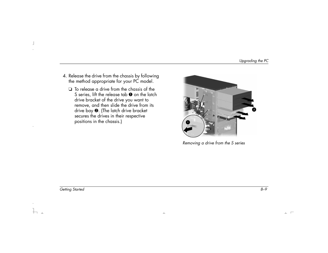 HP S4500UK, S4100UK, S4150UK, S3150UK, S3190UK, S3350UK, S4200UK, S4700UK manual Removing a drive from the S series 