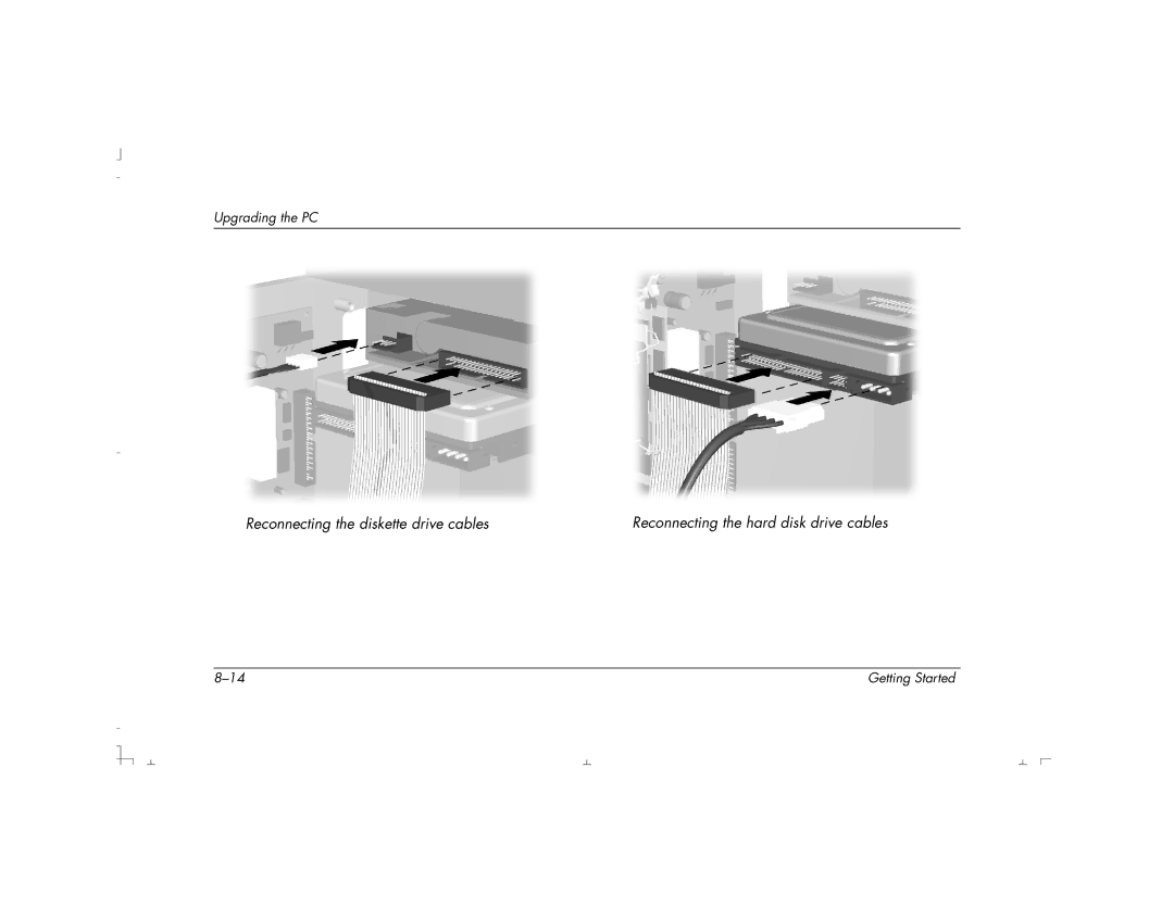 HP S3150UK, S4100UK, S4150UK, S3190UK, S3350UK, S4500UK, S4200UK, S4700UK manual Reconnecting the diskette drive cables 