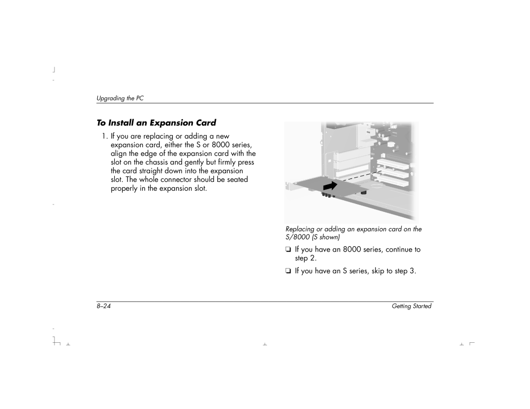 HP S3350UK, S4100UK, S4150UK, S3150UK, S3190UK, S4500UK, S4200UK, S4700UK manual To Install an Expansion Card 