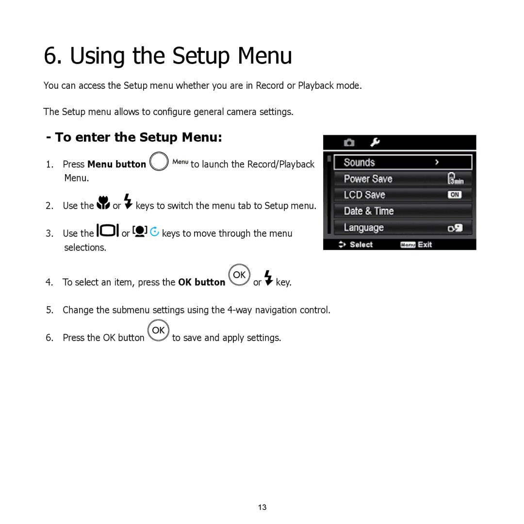 HP s500 Black manual Using the Setup Menu, To enter the Setup Menu 