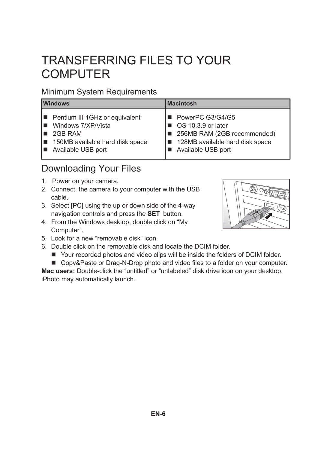 HP s520 manual Transferring Files to Your Computer 