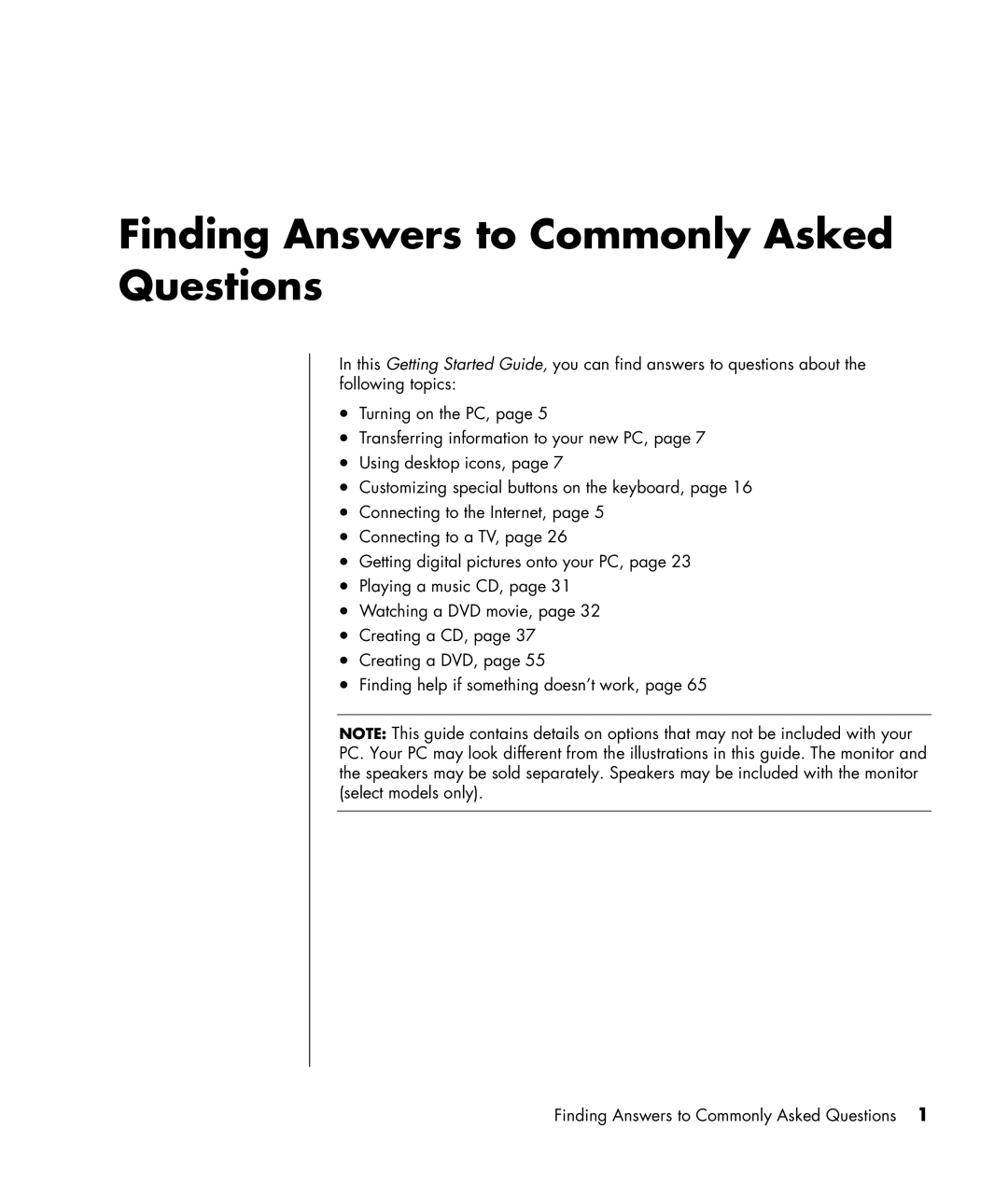 HP SR1170NX, SA4000Z (P8657M), SA4000T (P8657L), SR1103WM, SR1102BD, SR1114NX manual Finding Answers to Commonly Asked Questions 