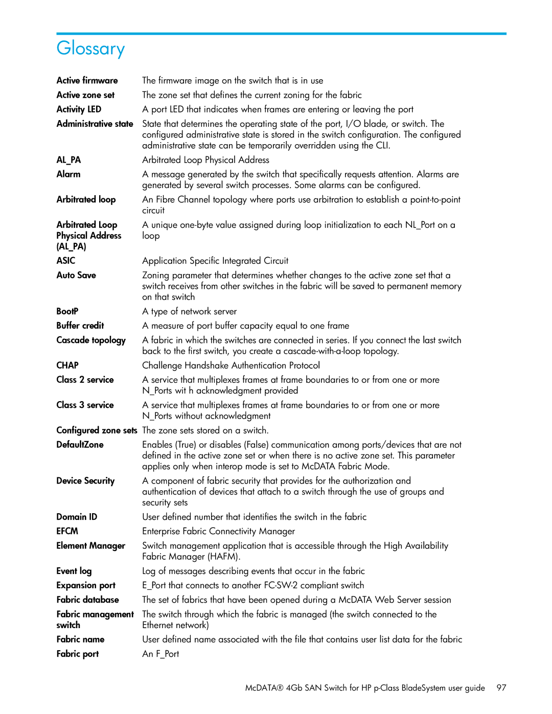 HP SAN manual Glossary 