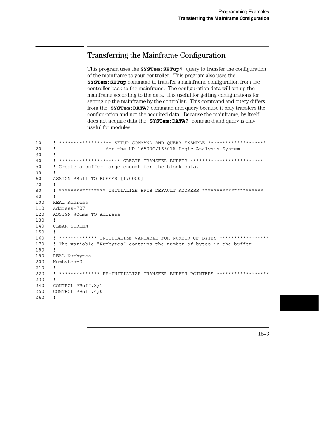 HP Sander 16500C manual Transferring the Mainframe Configuration 