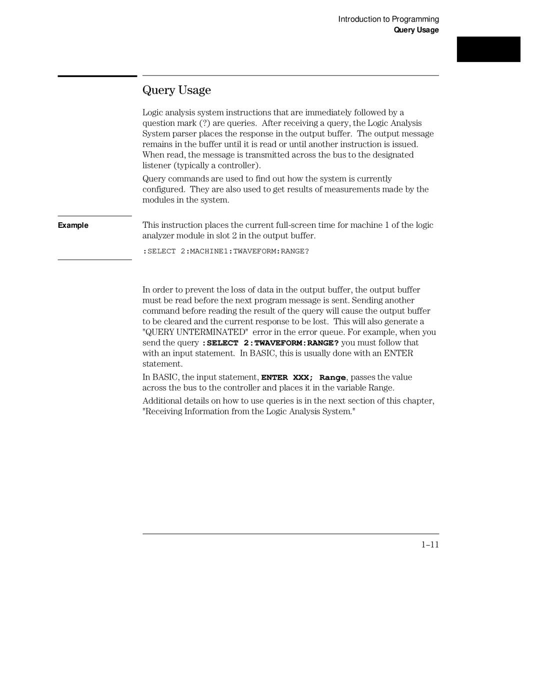 HP Sander 16500C manual Query Usage 