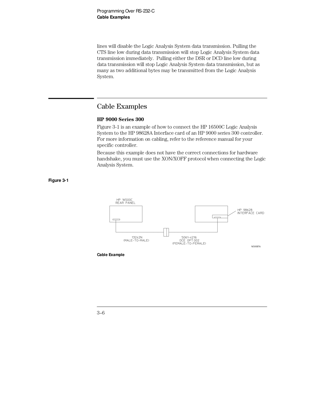 HP Sander 16500C manual Cable Examples, HP 9000 Series 