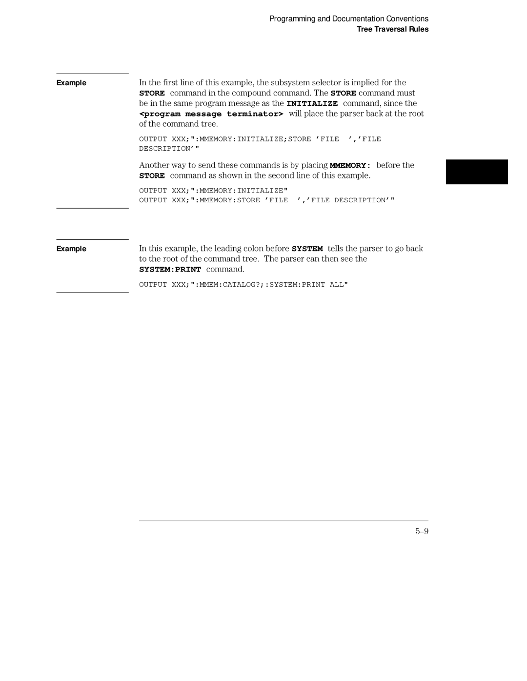 HP Sander 16500C manual Tree Traversal Rules Example, Store command as shown in the second line of this example 