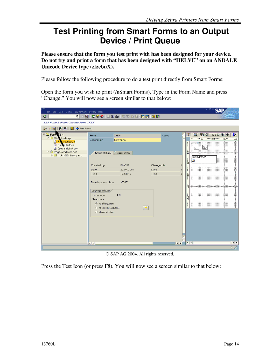 HP SAP Smart Forms and Zeberea Print manual SAP AG 2004. All rights reserved 