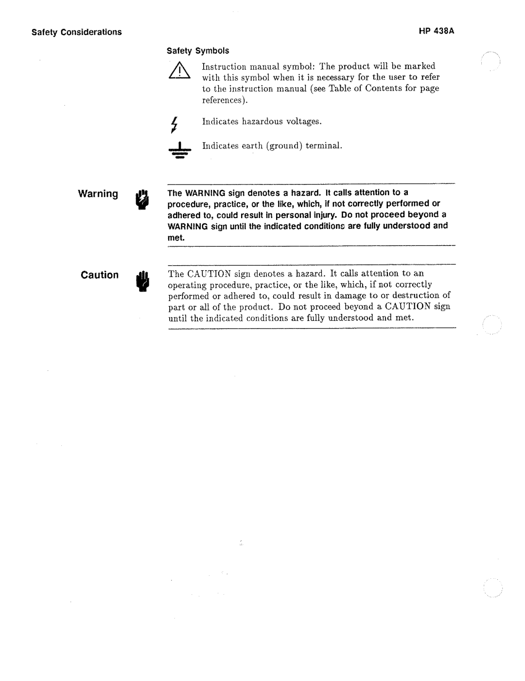 HP Saw 438A manual 