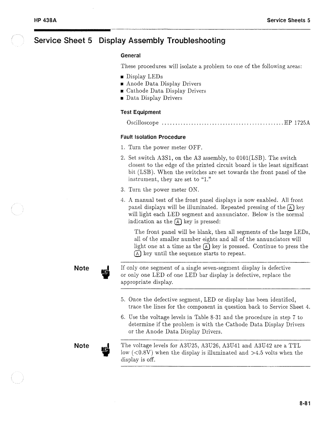 HP Saw 438A manual 