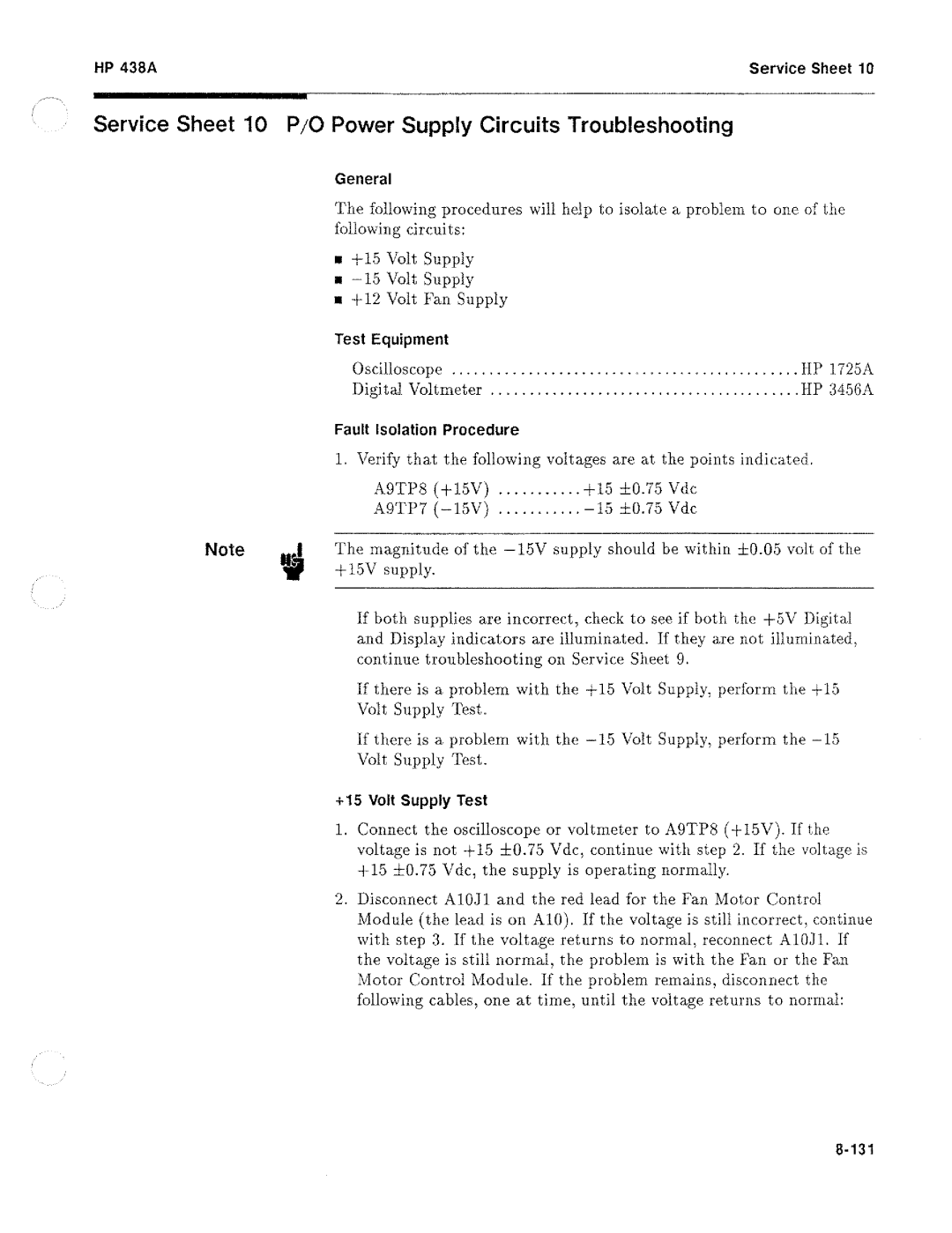 HP Saw 438A manual 