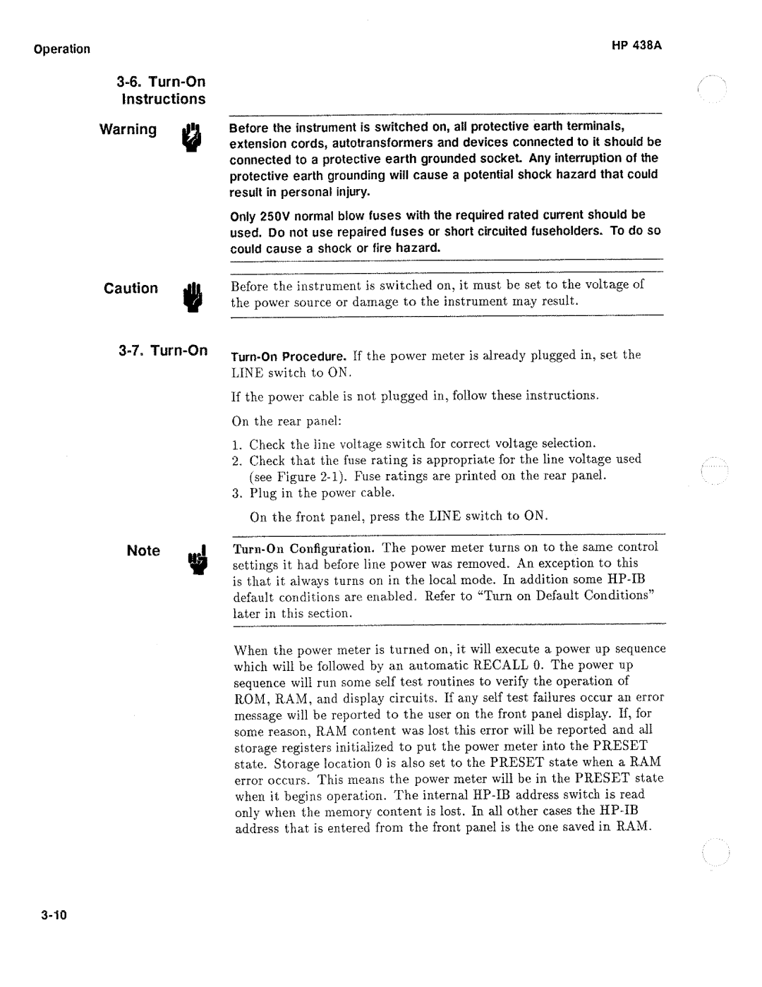 HP Saw 438A manual 