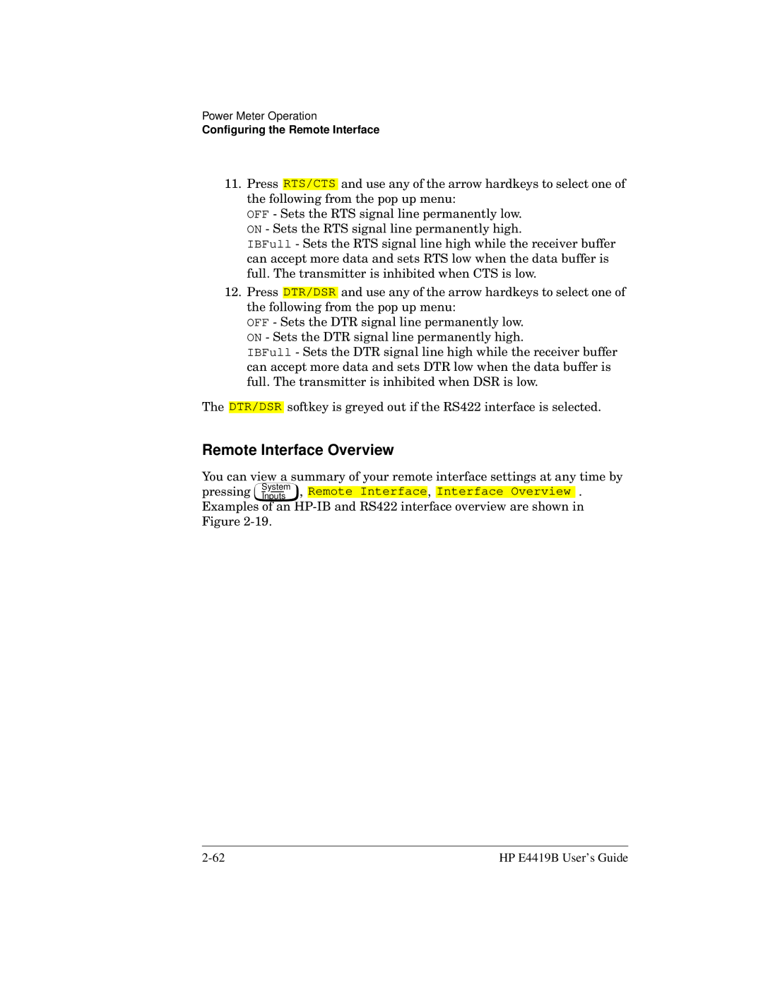 HP Saw E4419B manual Remote Interface Overview 