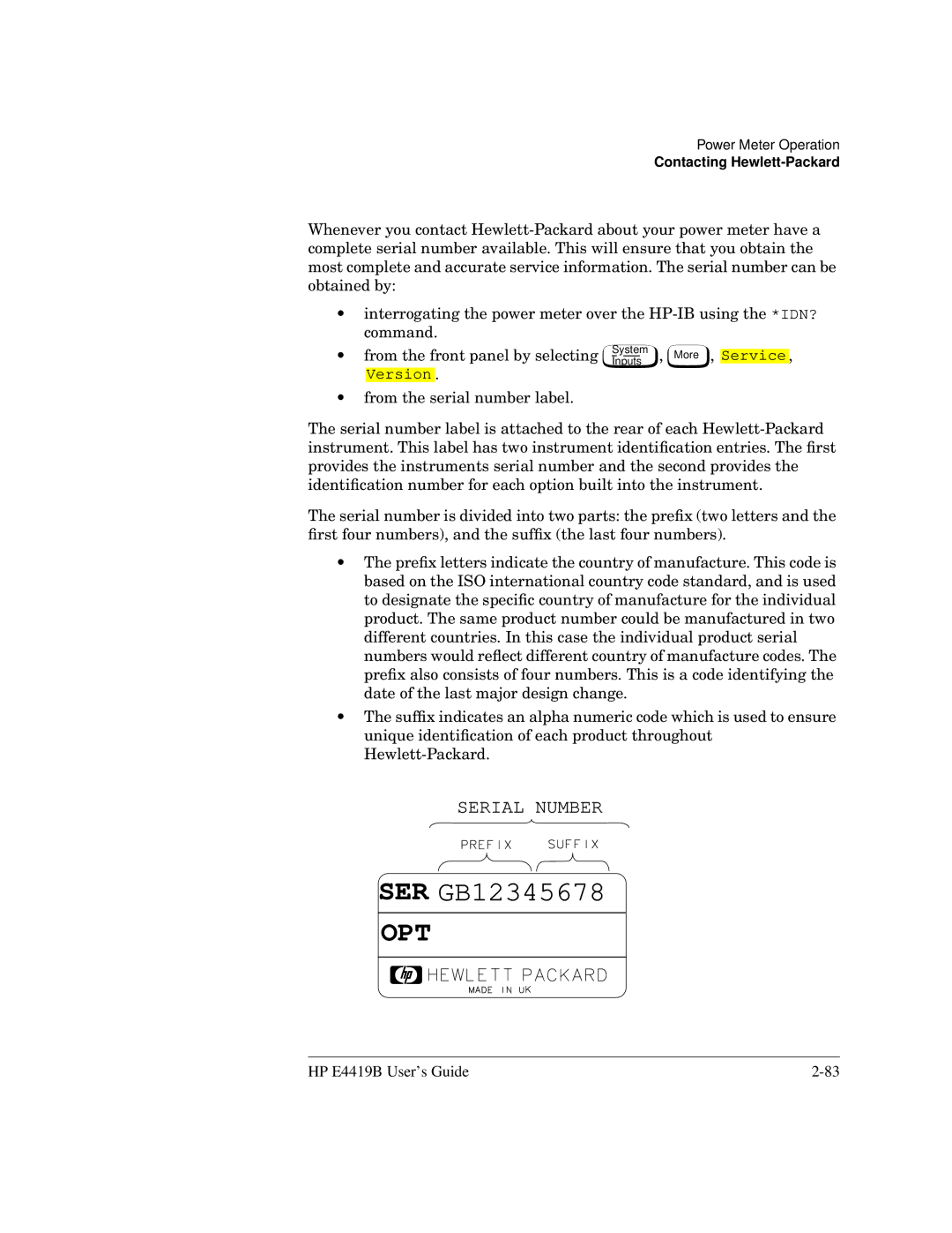 HP Saw E4419B manual Opt 