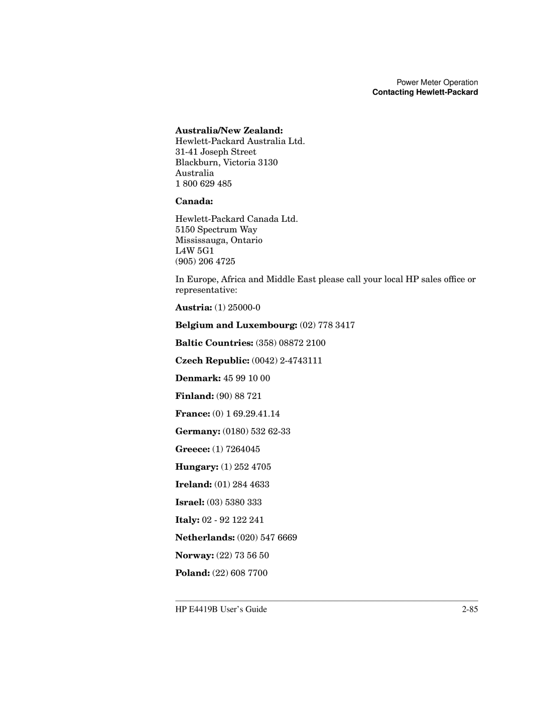 HP Saw E4419B manual Canada 