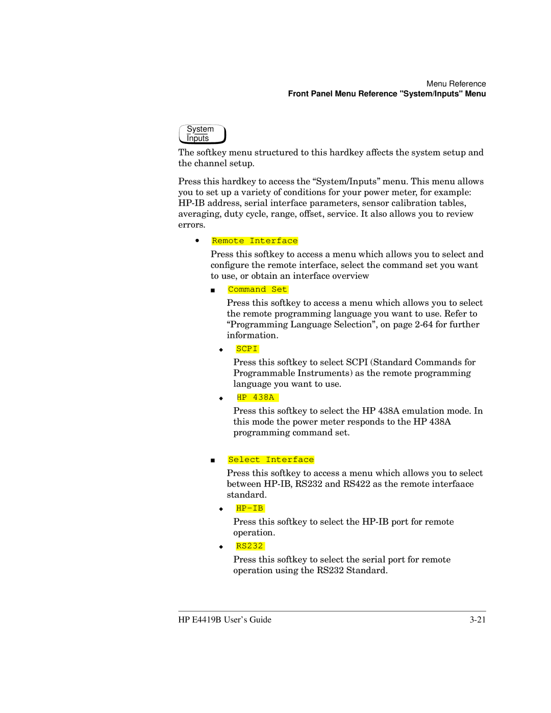 HP Saw E4419B manual Hp-Ib 