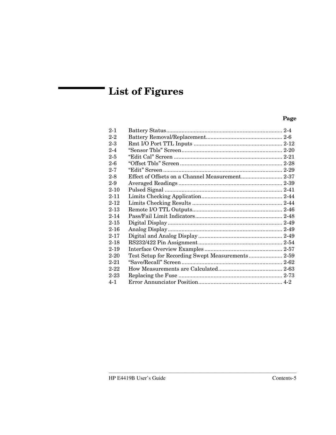 HP Saw E4419B manual List of Figures 