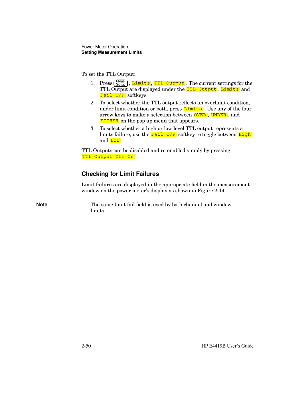 HP Saw E4419B manual Checking for Limit Failures 