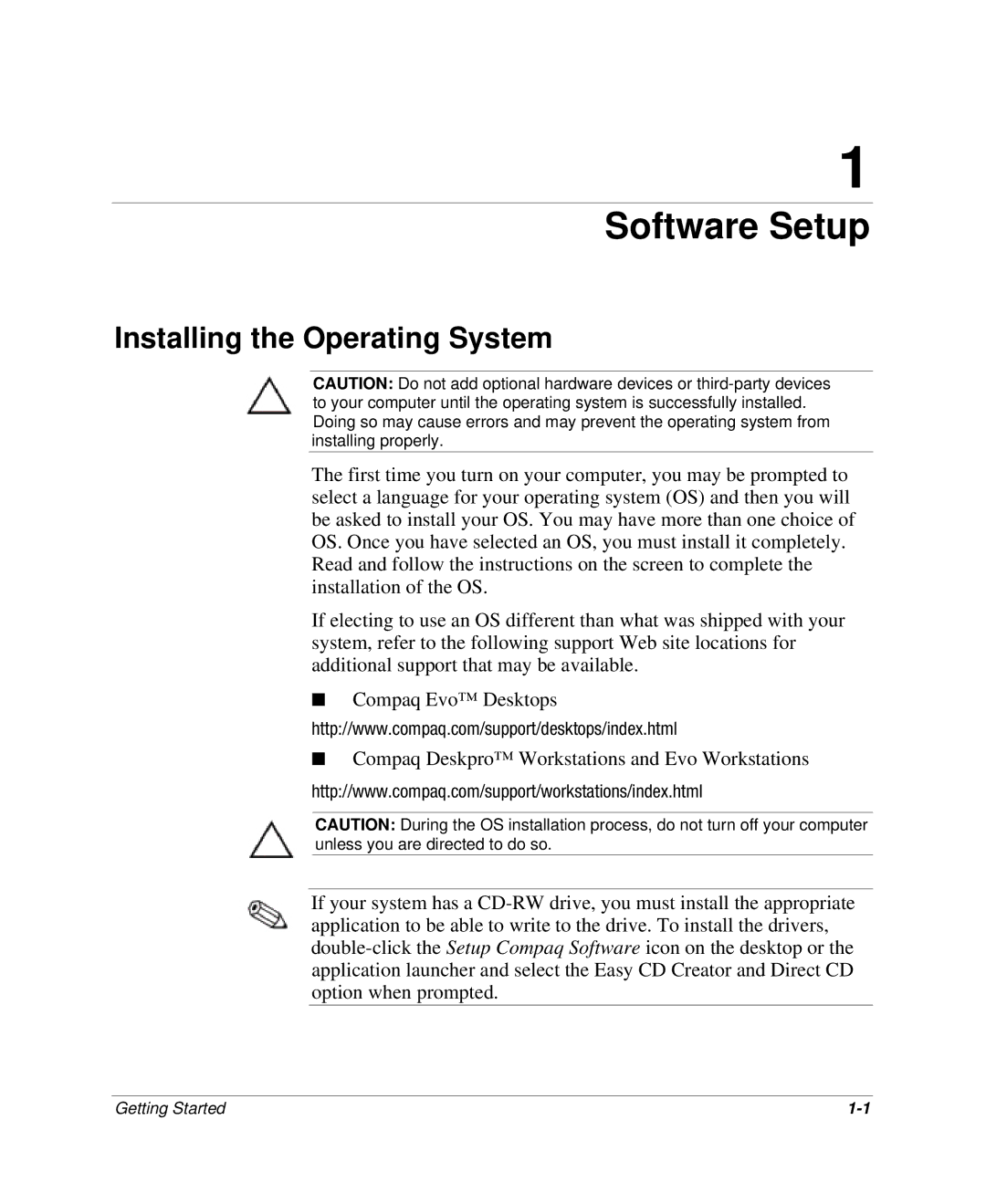 HP SB P600, SB P667/i810e, SB P733/i815, SB P700/i810e, SB P750, SB P733/i810e Software Setup, Installing the Operating System 