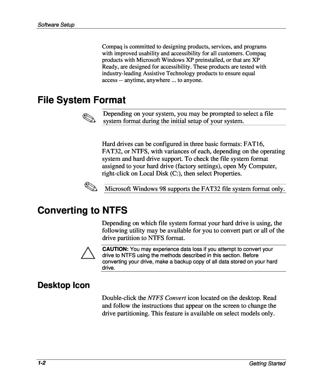HP SB P800, SB P902, SB P900, SB P901, SB P866/i815, SB P867, SB P903 manual File System Format, Converting to NTFS, Desktop Icon 