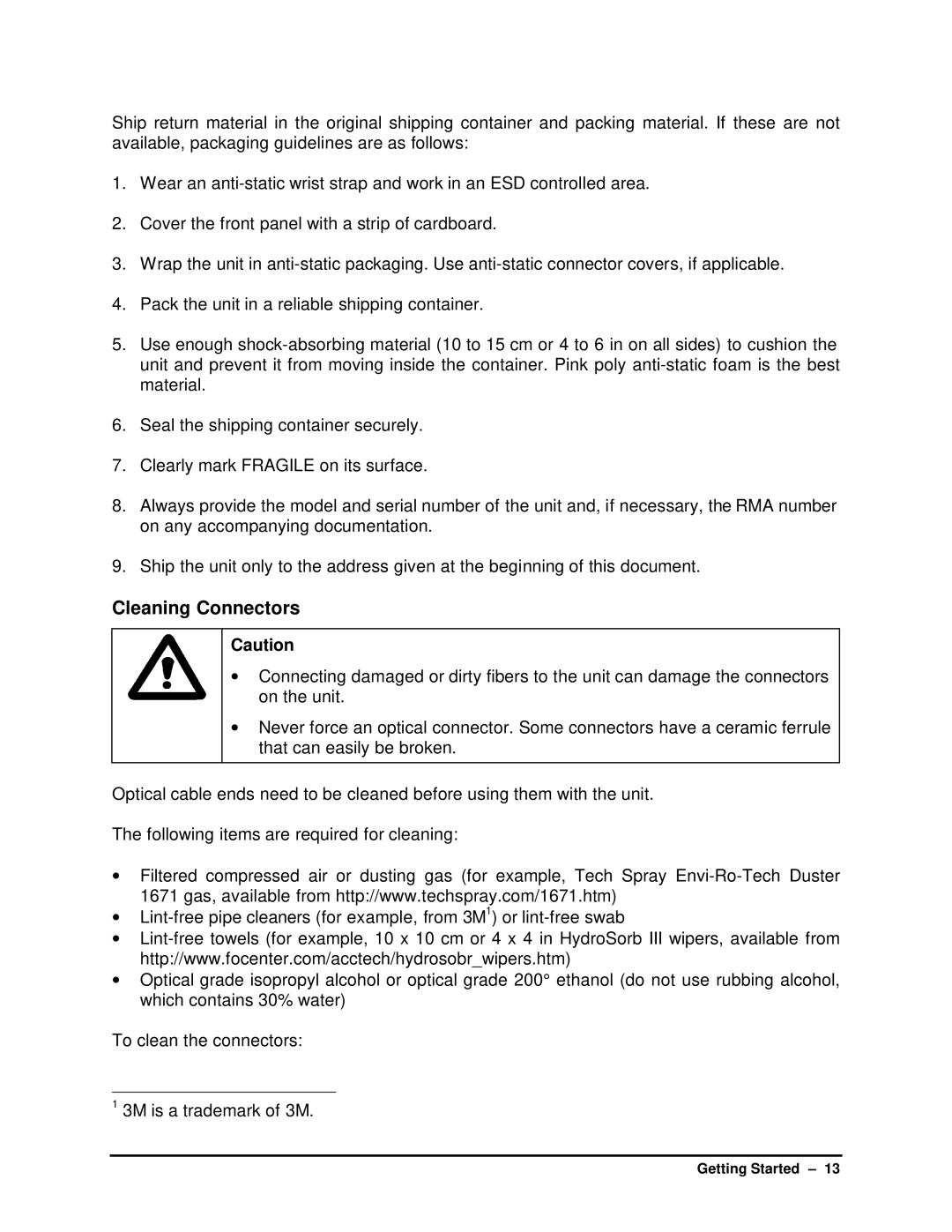 HP SB manual Cleaning Connectors 