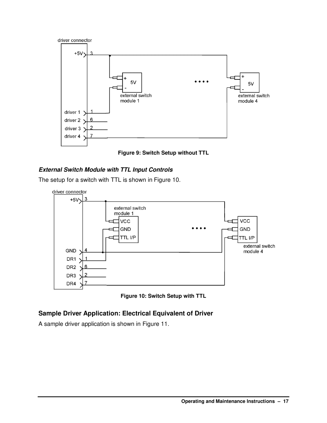 HP SB manual Sample Driver Application Electrical Equivalent of Driver, External Switch Module with TTL Input Controls 