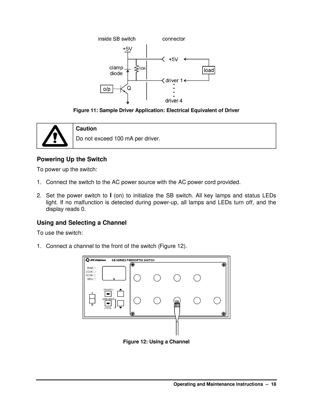 HP SB manual Powering Up the Switch, Using and Selecting a Channel 