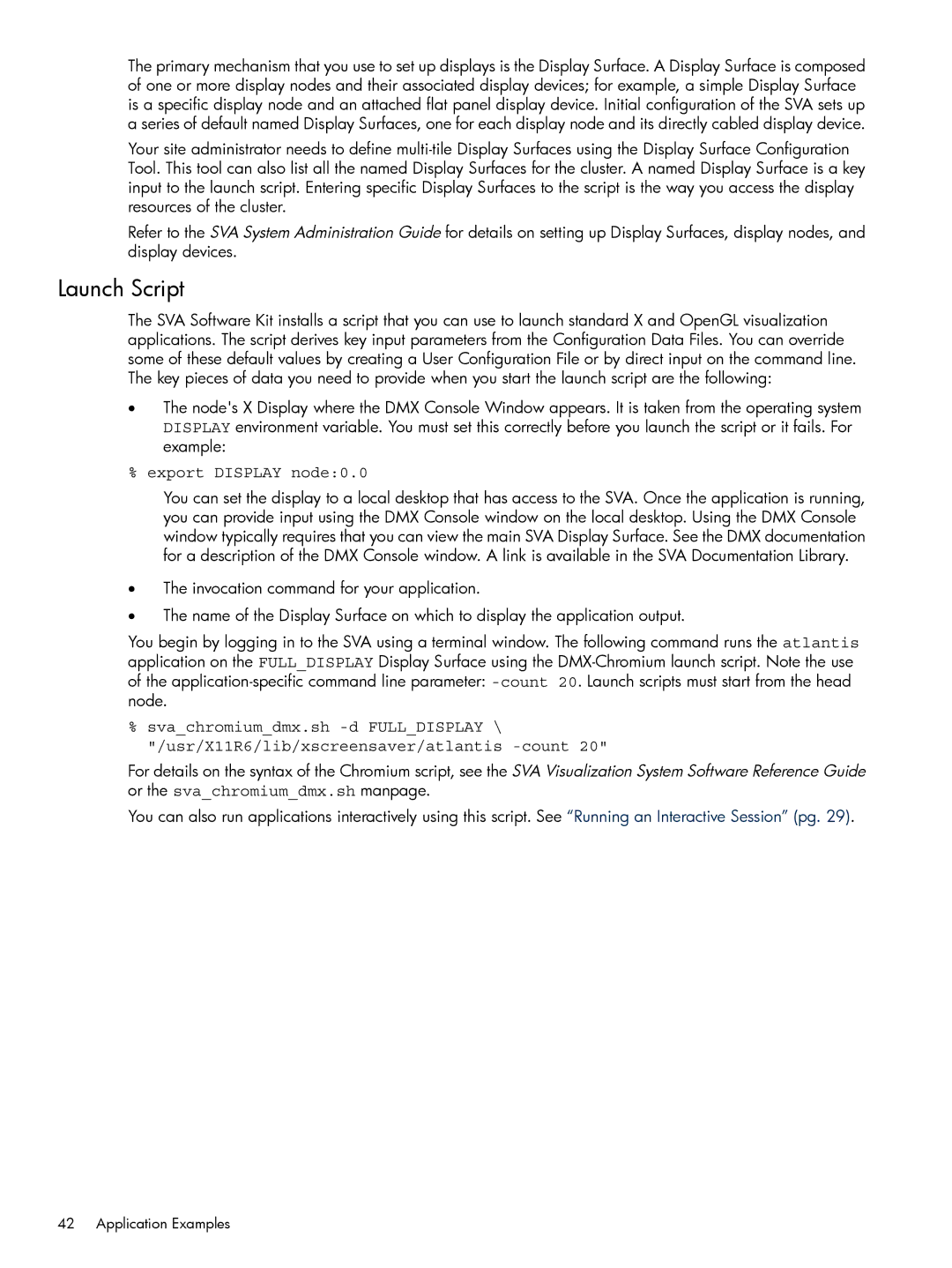 HP Scalable Visualization Array (SVA) Software manual Launch Script 