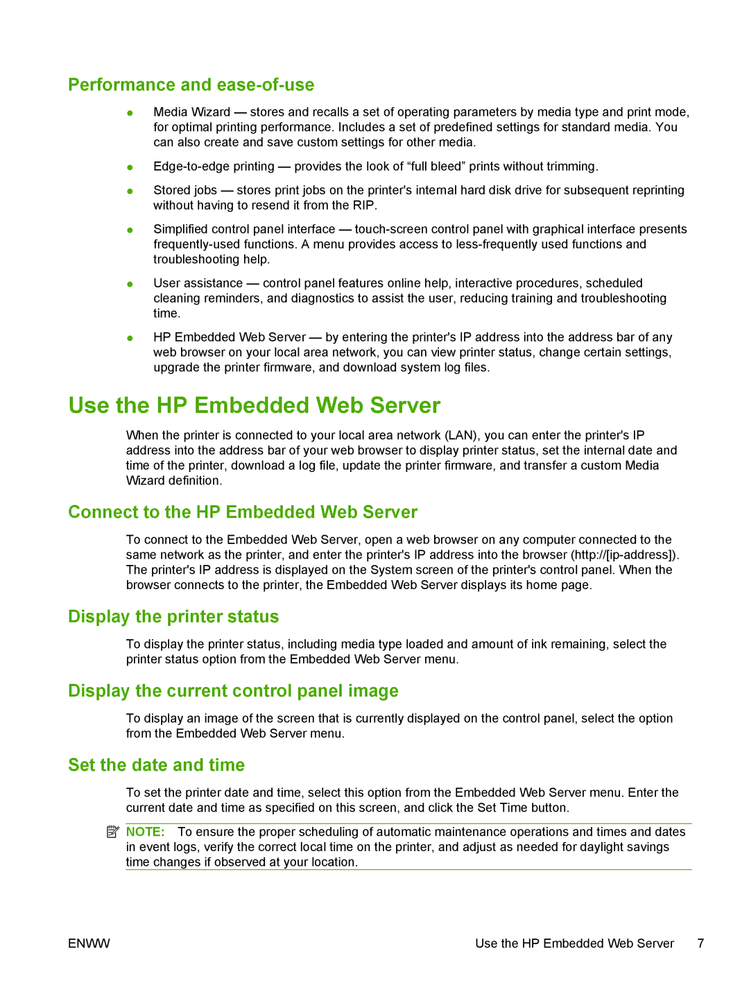 HP Scitex FB700 Industrial manual Use the HP Embedded Web Server 