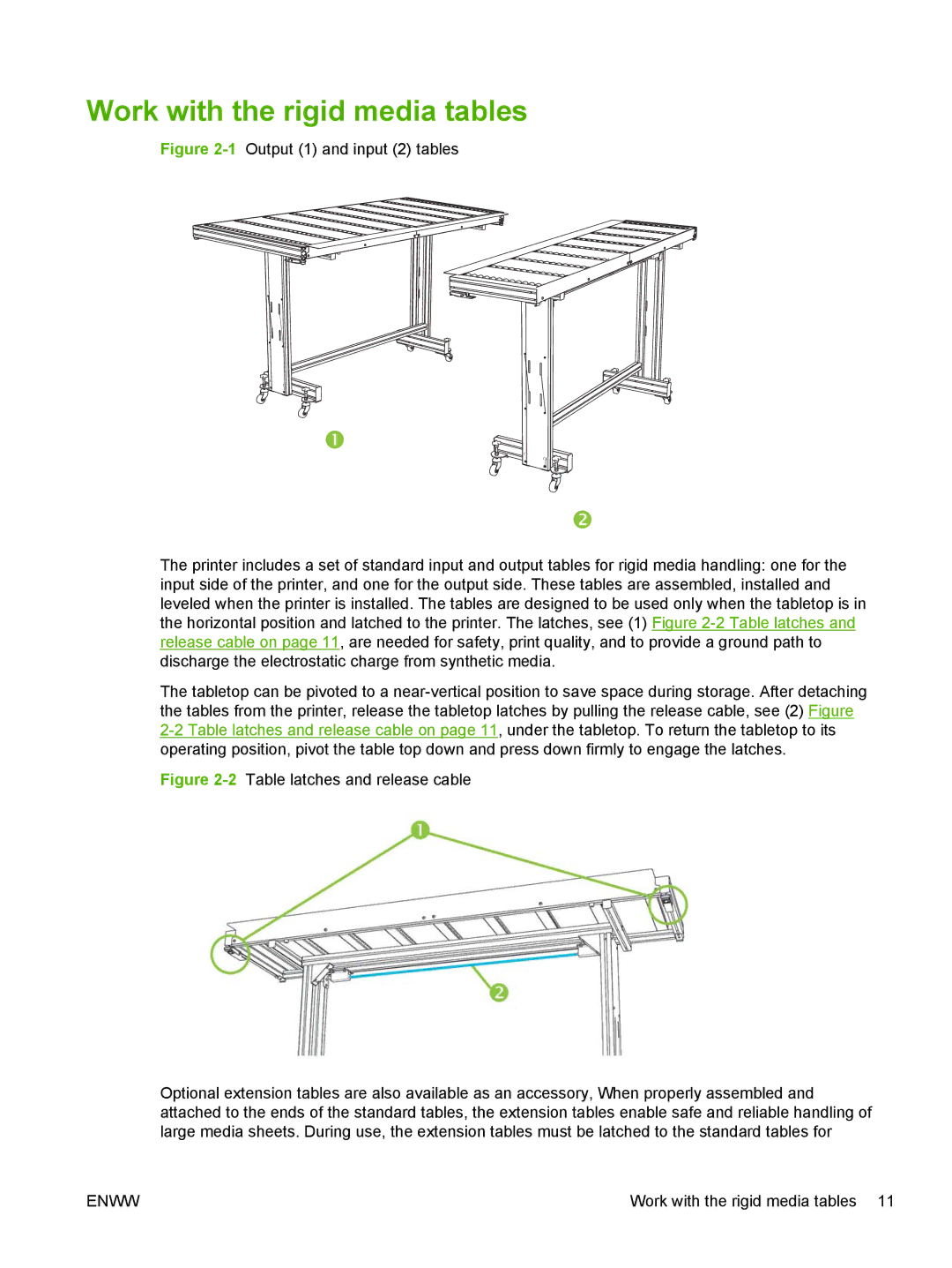 HP Scitex FB700 Industrial manual Work with the rigid media tables 