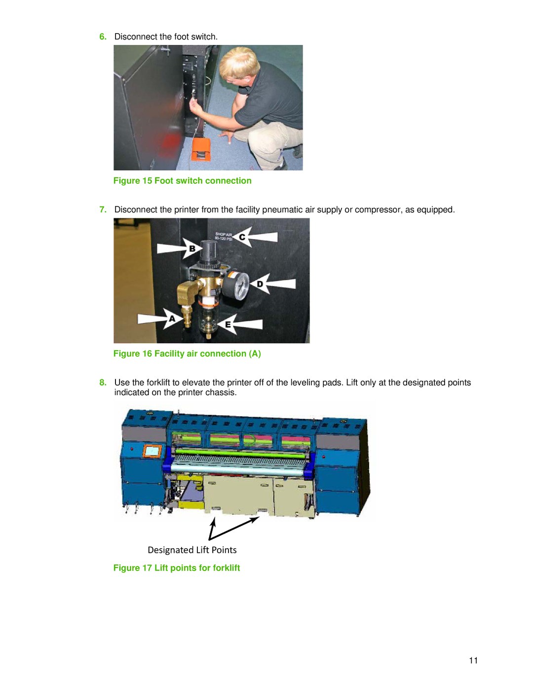 HP Scitex FB910 manual Designated Lift Points 