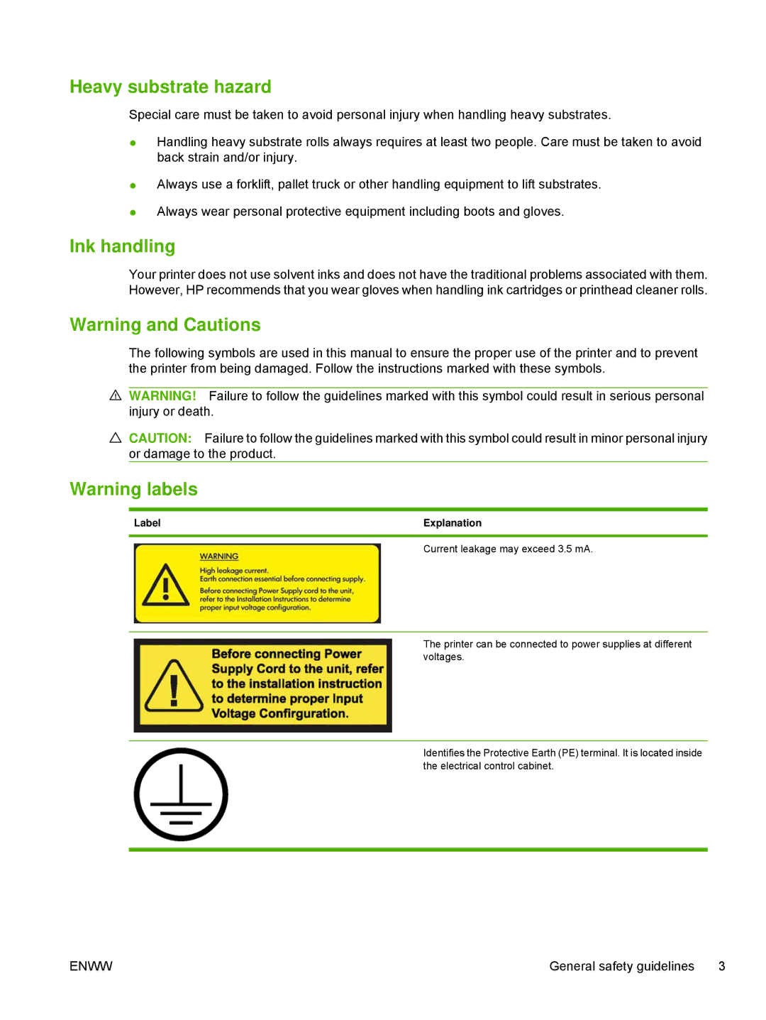 HP Scitex LX800 Industrial manual Heavy substrate hazard 