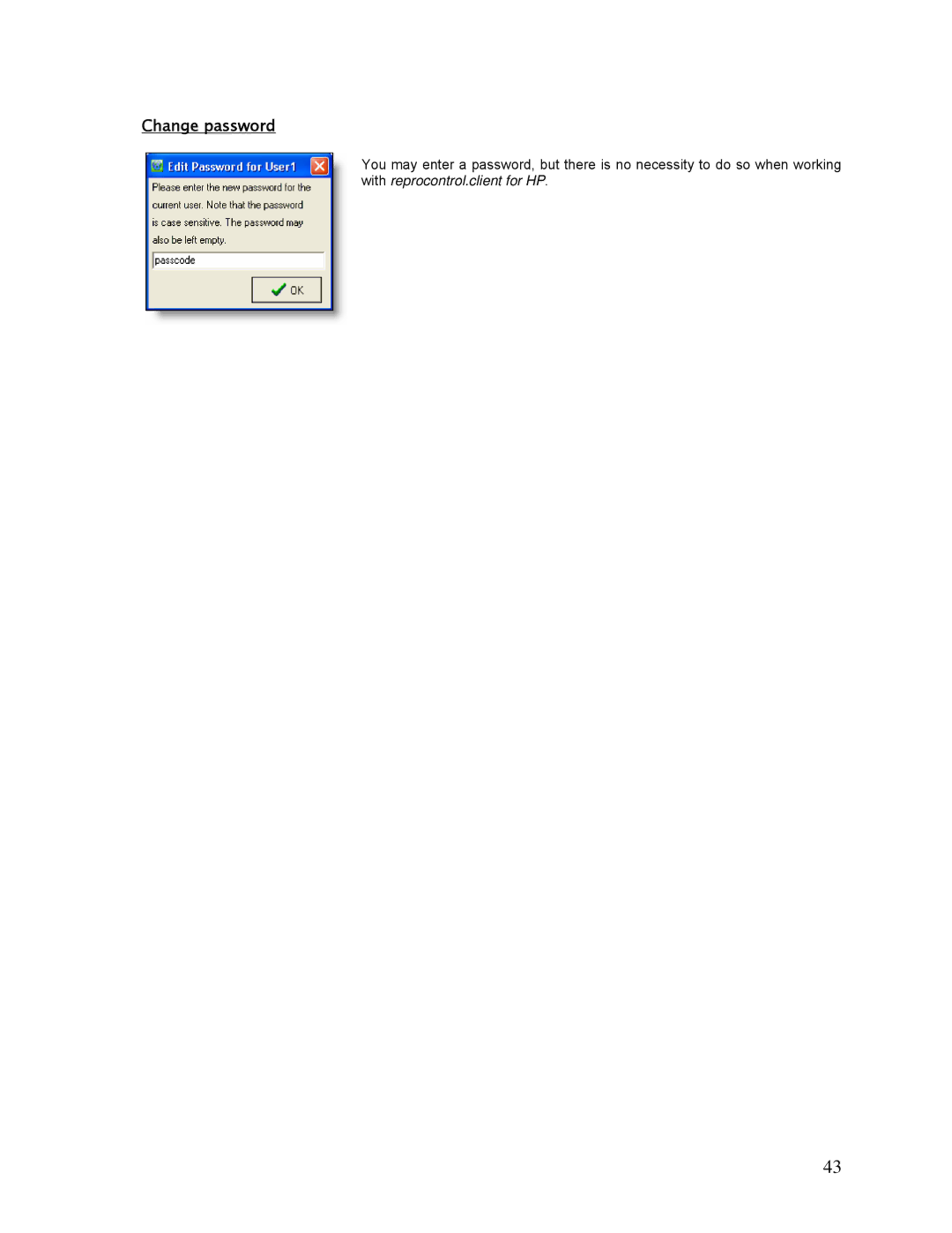 HP SCP Software for s manual Change password 