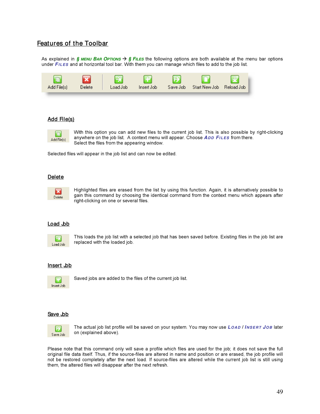 HP SCP Software for s manual Features of the Toolbar 