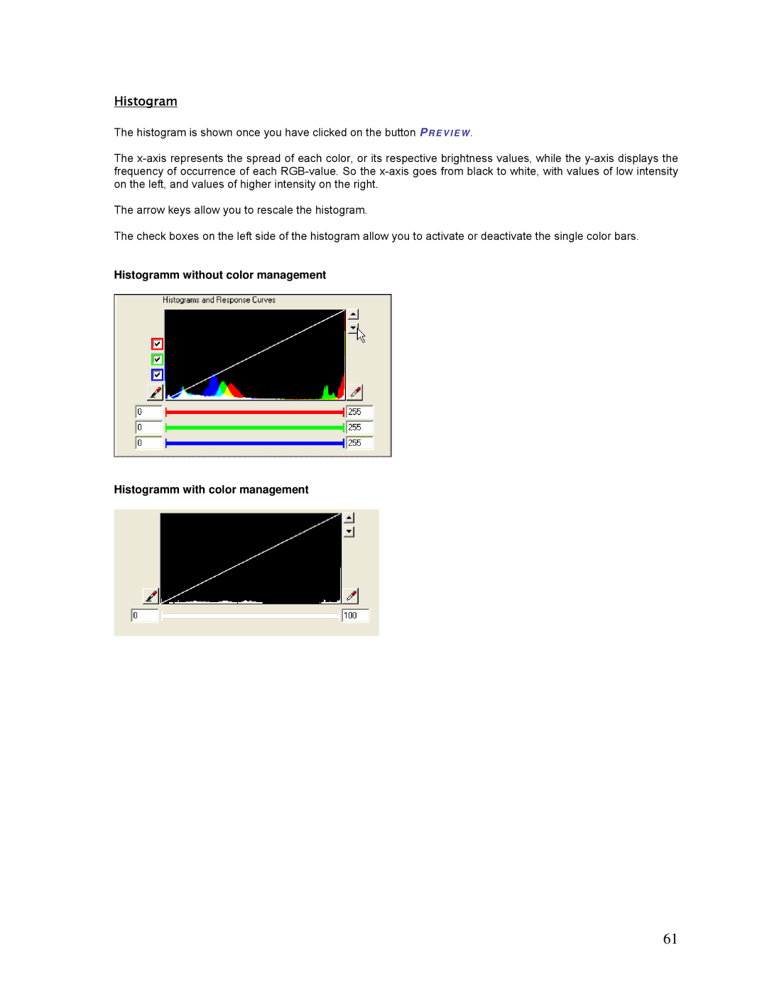 HP SCP Software for s manual Histogram 