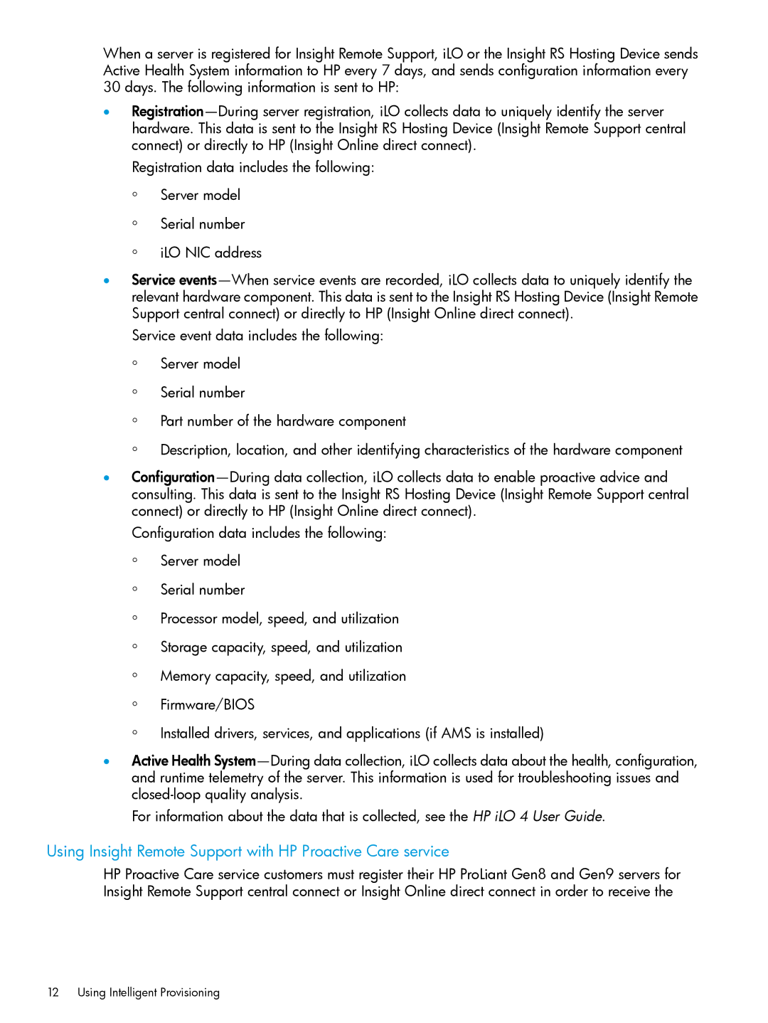 HP Scripting Toolkit for Windows and Linux manual Using Insight Remote Support with HP Proactive Care service 