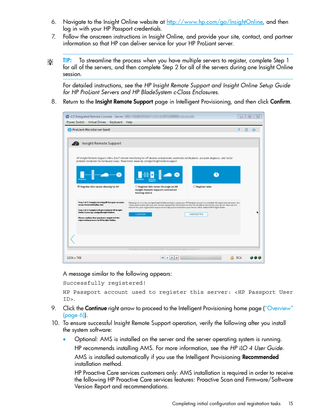 HP Scripting Toolkit for Windows and Linux manual Completing initial configuration and registration tasks 