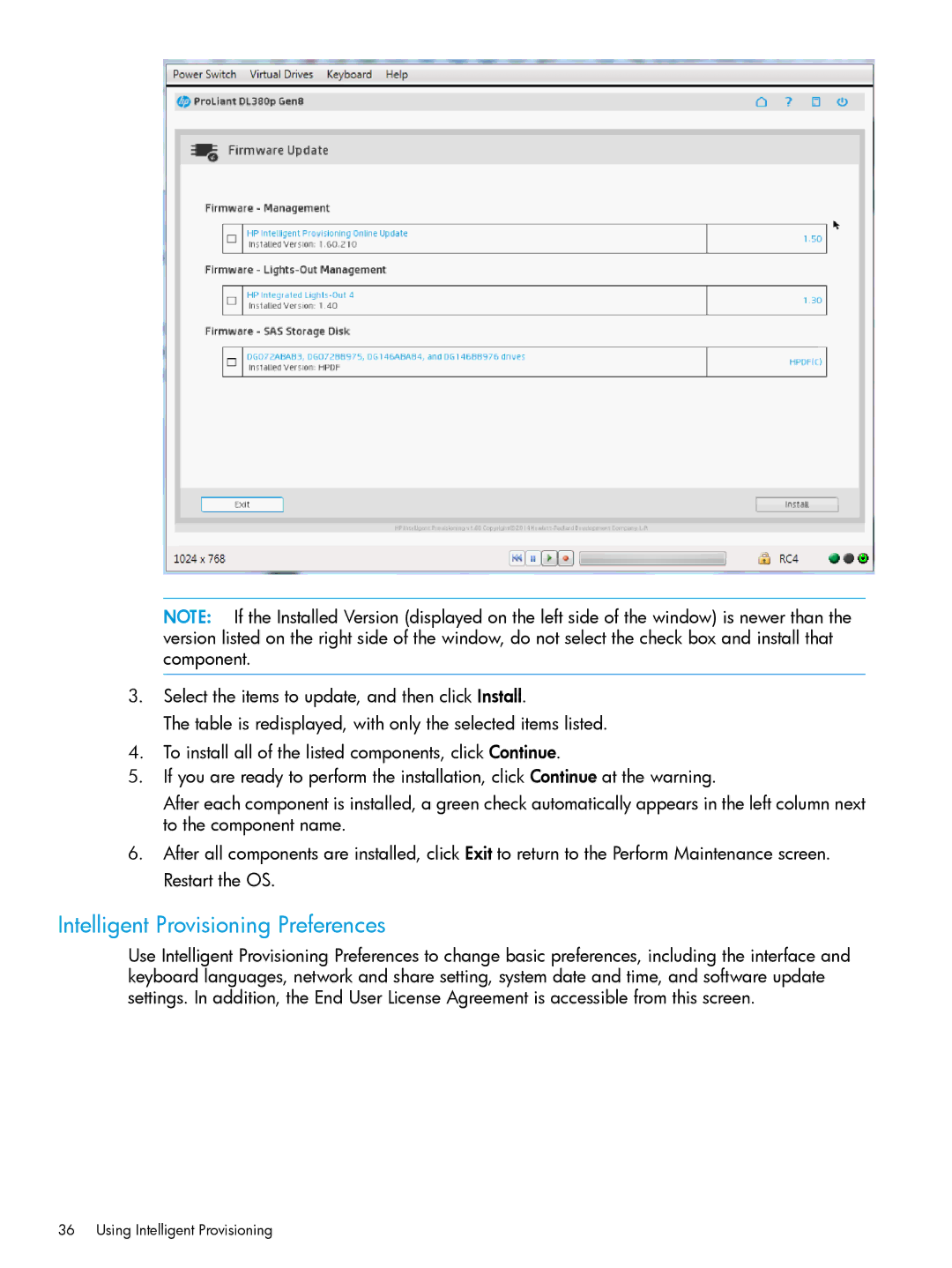 HP Scripting Toolkit for Windows and Linux manual Intelligent Provisioning Preferences 