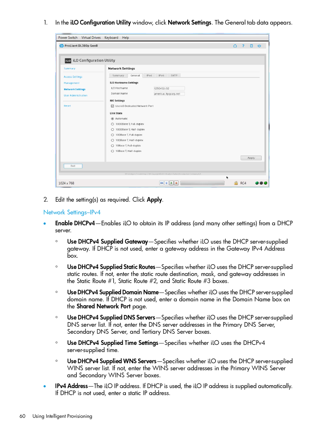 HP Scripting Toolkit for Windows and Linux manual Network Settings-IPv4 