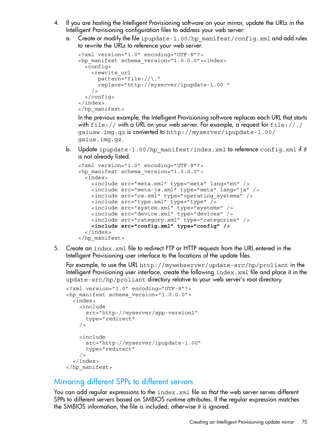 HP Scripting Toolkit for Windows and Linux manual Mirroring different SPPs to different servers 