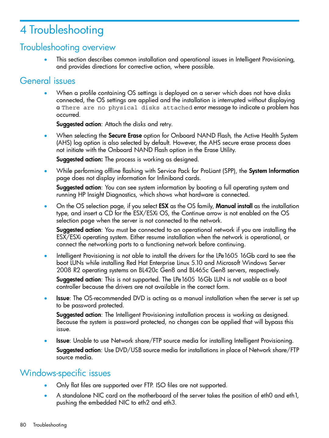 HP Scripting Toolkit for Windows and Linux manual Troubleshooting overview, General issues, Windows-specific issues 