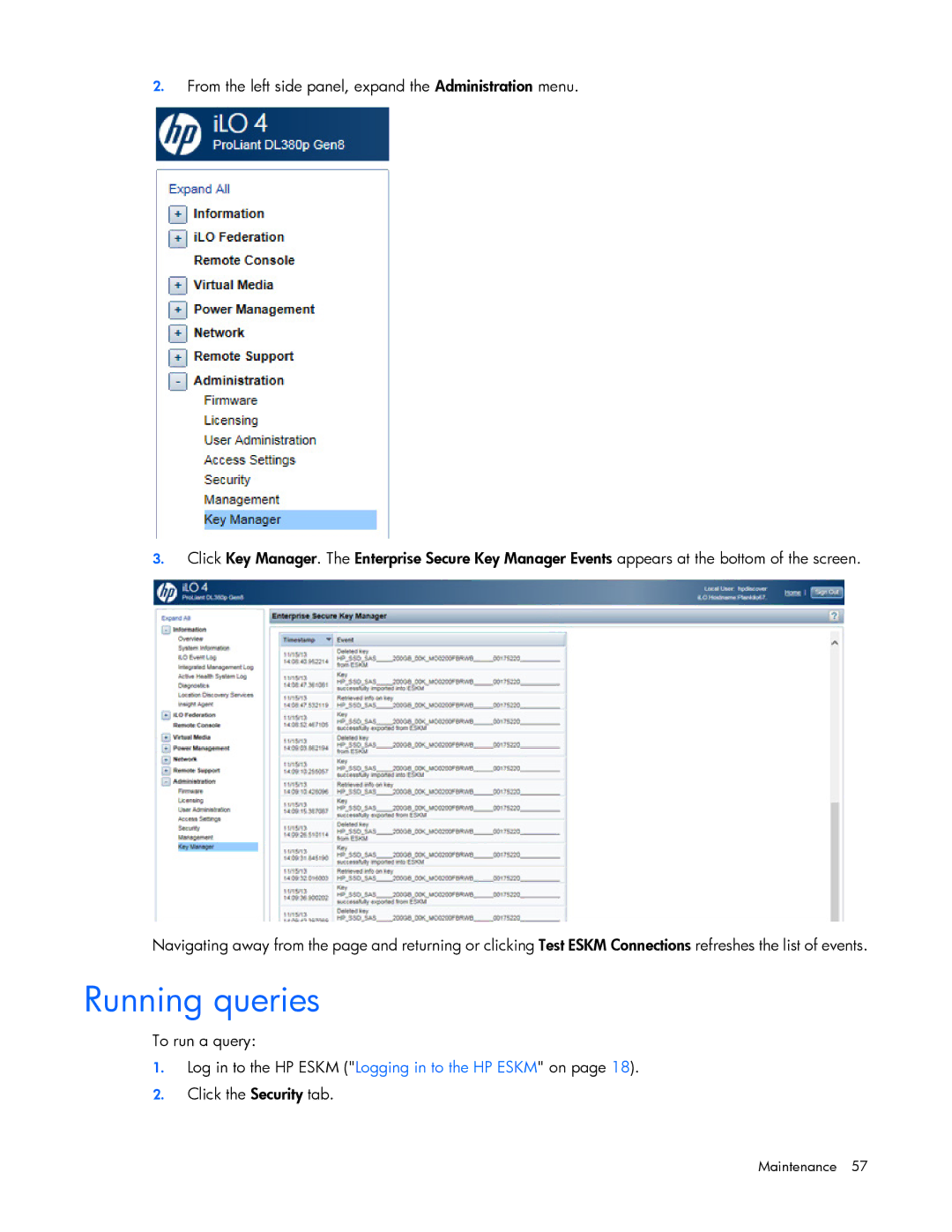 HP Secure Encryption manual Running queries 