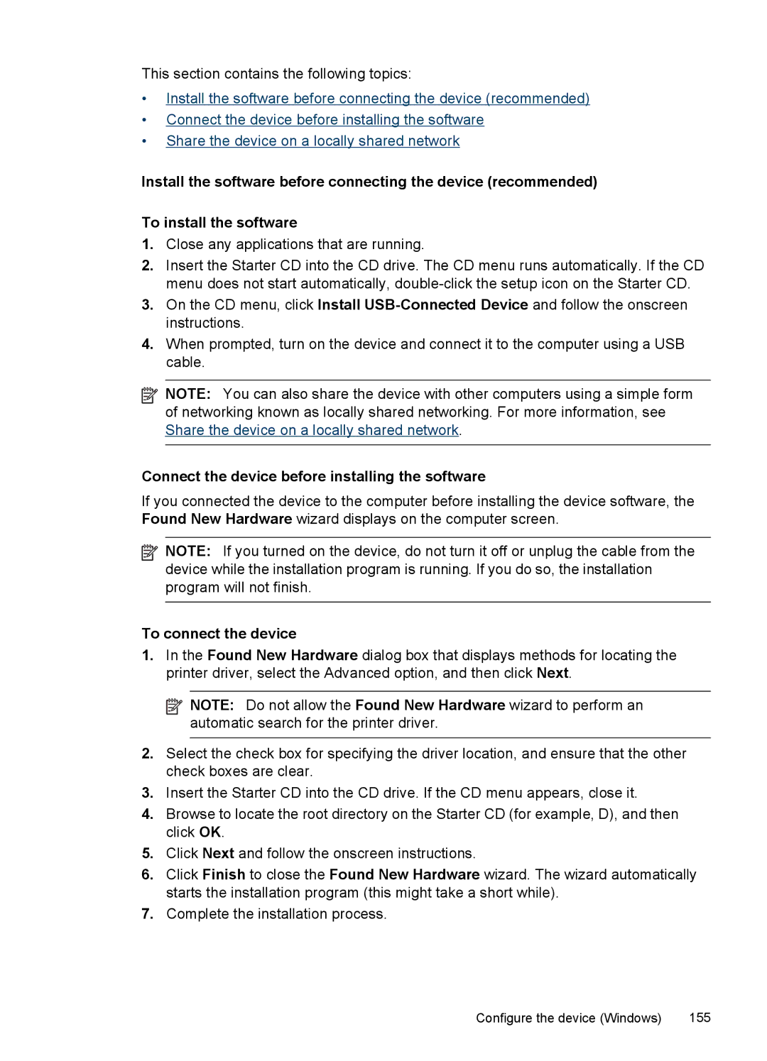 HP Pro 8500 8500, Pro 8500 CB025A#B1H manual Connect the device before installing the software, To connect the device 