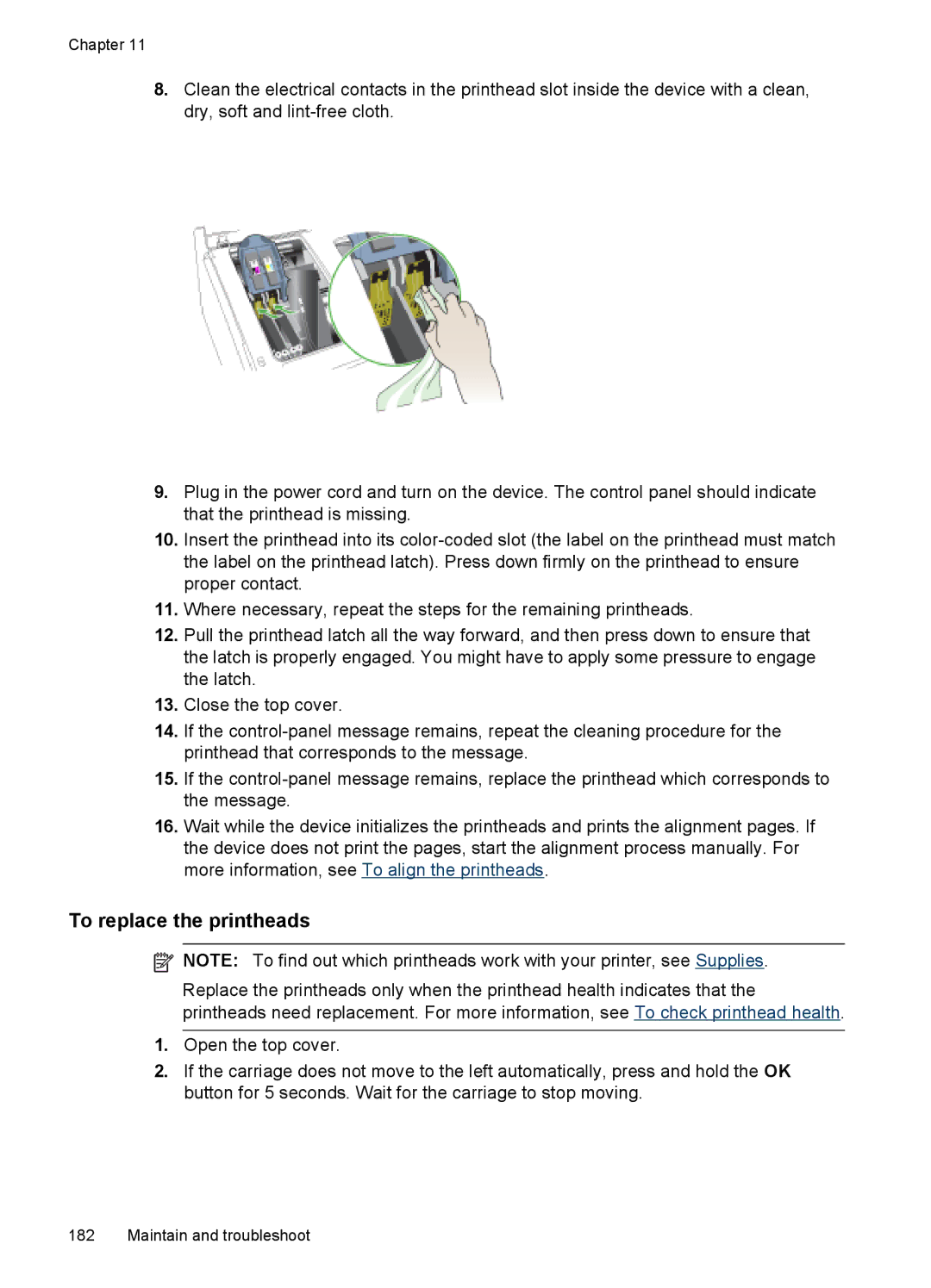 HP Pro 8500 8500, Pro 8500 CB025A#B1H, Sender Flow 8500 L2719ABGJ manual To replace the printheads 