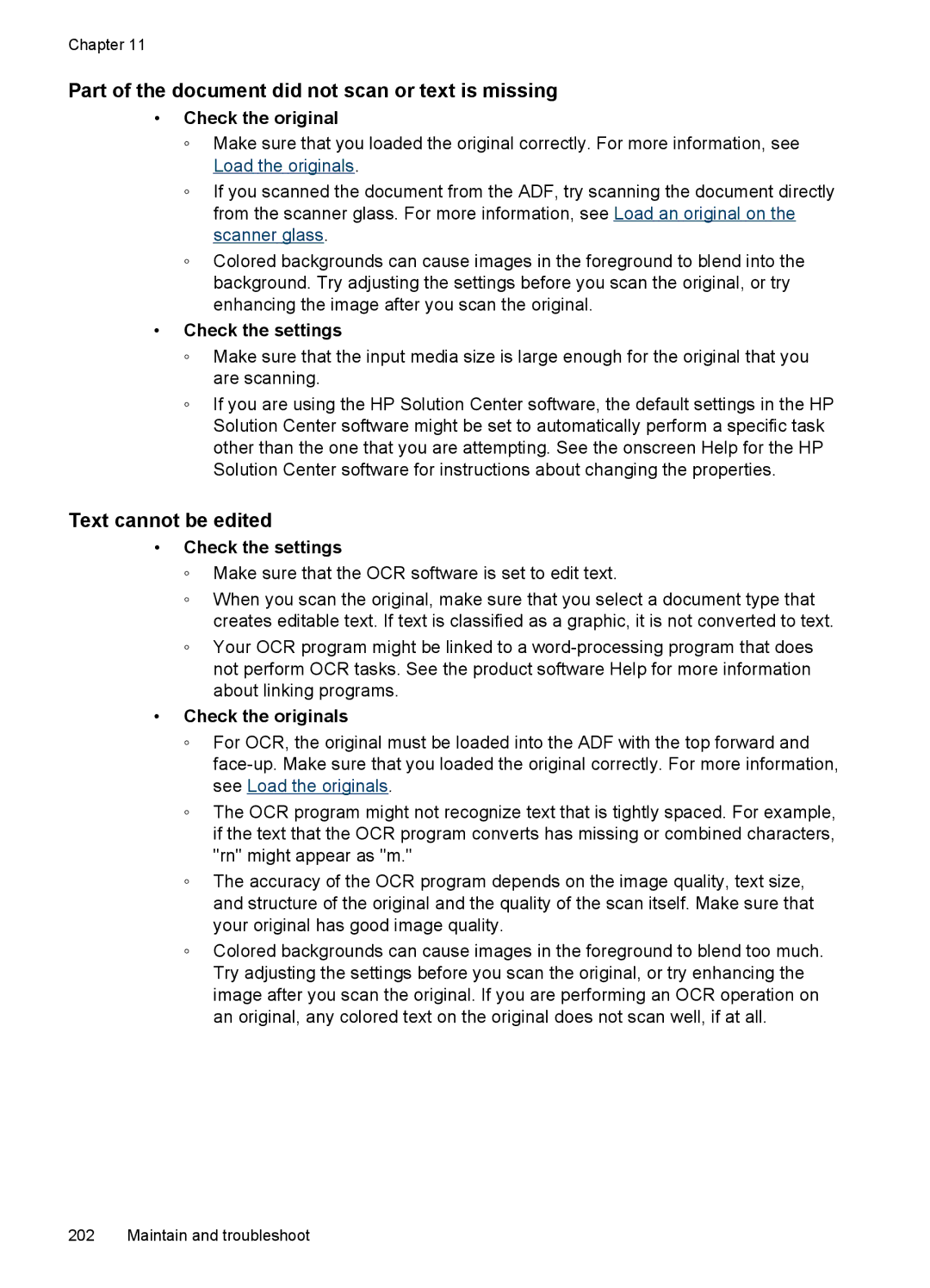 HP Sender Flow 8500 L2719ABGJ, Pro 8500 8500 Part of the document did not scan or text is missing, Text cannot be edited 