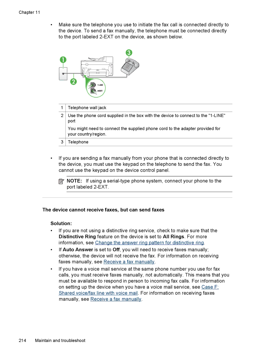 HP Sender Flow 8500 L2719ABGJ, Pro 8500 8500, Pro 8500 CB025A#B1H Device cannot receive faxes, but can send faxes Solution 