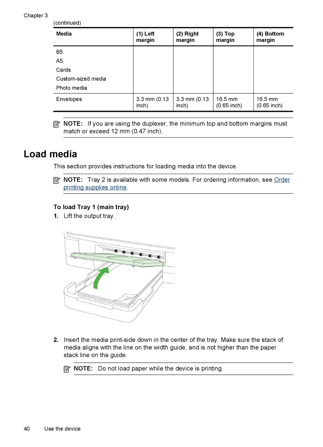 HP Sender Flow 8500 L2719ABGJ, Pro 8500 8500, Pro 8500 CB025A#B1H manual Load media, To load Tray 1 main tray 