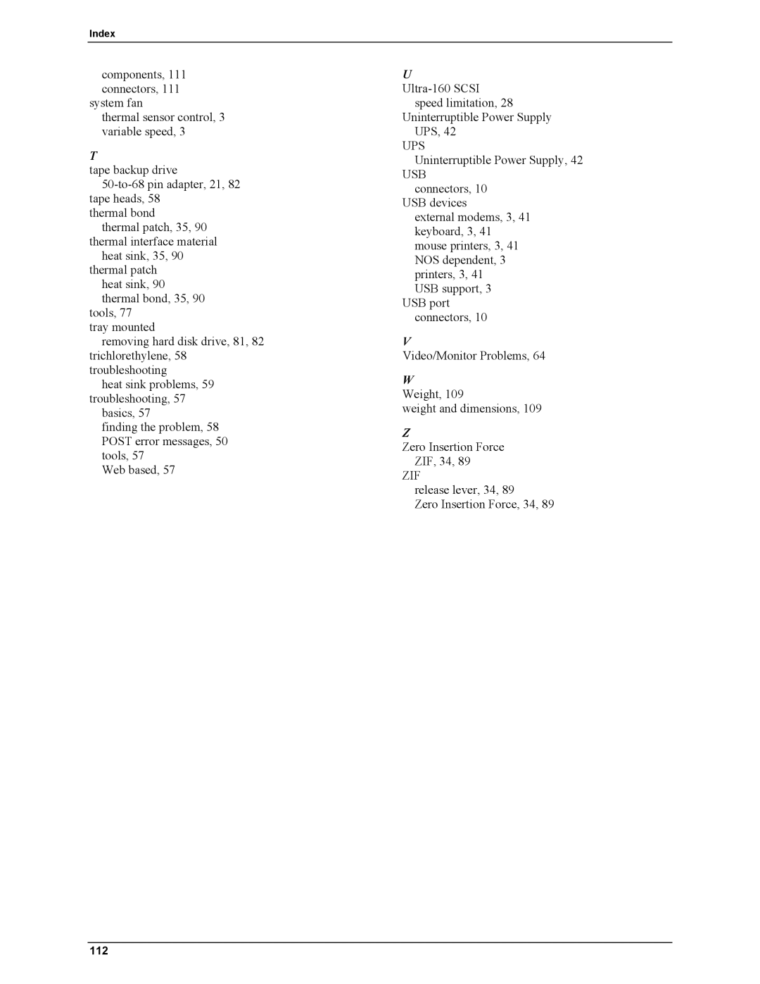 HP Server tc2110 manual Zif 