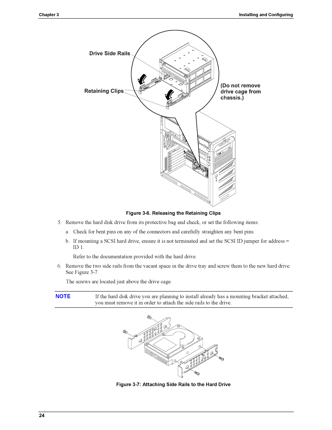 HP Server tc2110 manual Releasing the Retaining Clips 