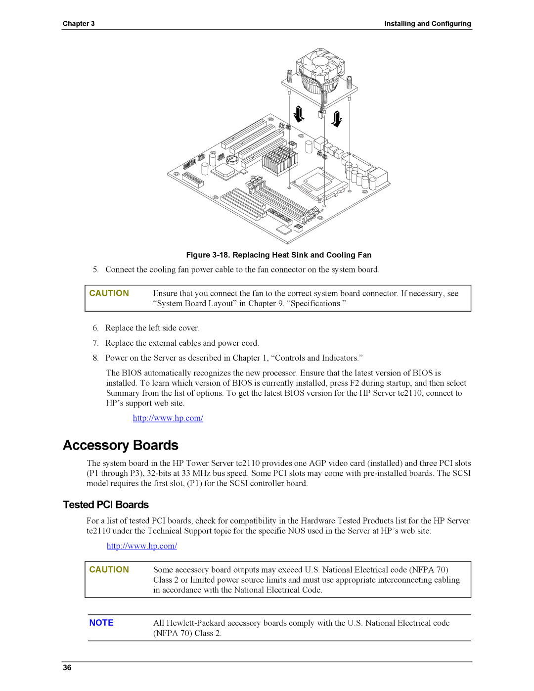 HP Server tc2110 manual Accessory Boards, Tested PCI Boards 